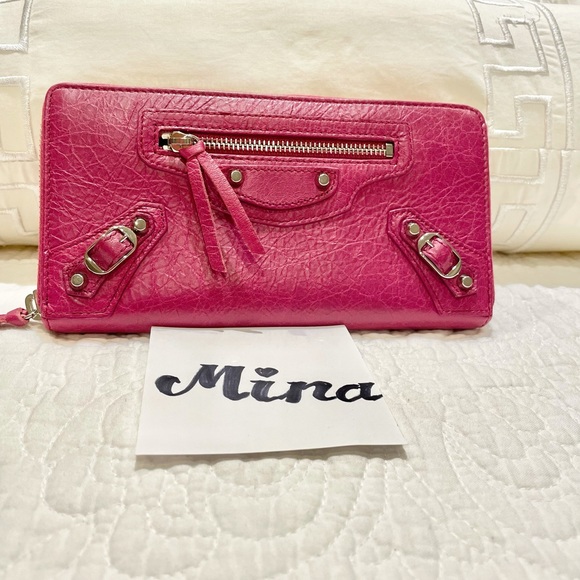 Authentic Balenciaga Lambskin long zippy wallet - Picture 2 of 16